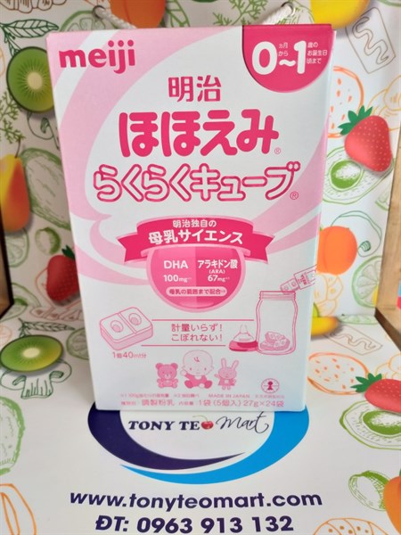 Sữa Meiji 0-1 Tuổi Viên Nén Nhật 27g x 24 gói (Hộp)